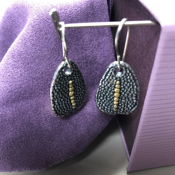 .925 sterling silver brass Radiant Ray Earrings - Picture 4 of 5